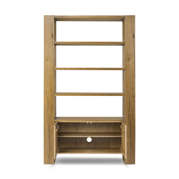 Fisher Bookcase - Rustic Amber Oak Veneer