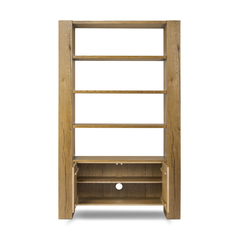 Fisher Bookcase - Rustic Amber Oak Veneer