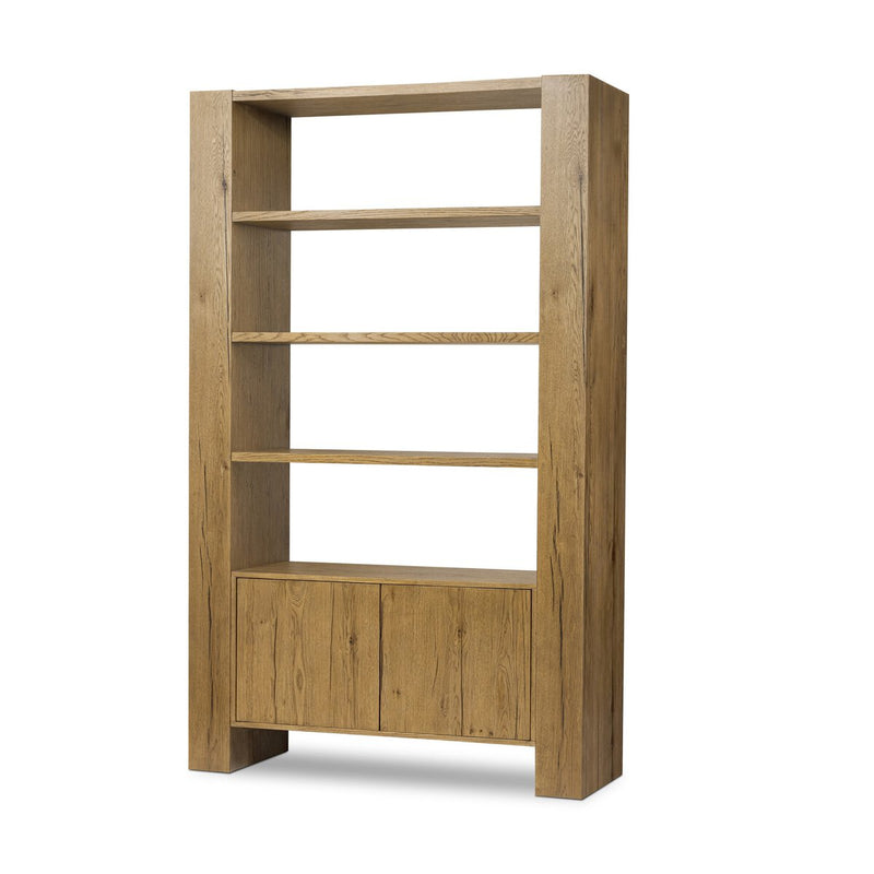 Fisher Bookcase - Rustic Amber Oak Veneer