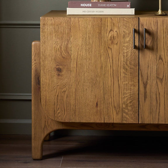 Bloomfield Media Console - Worn Oak Veneer