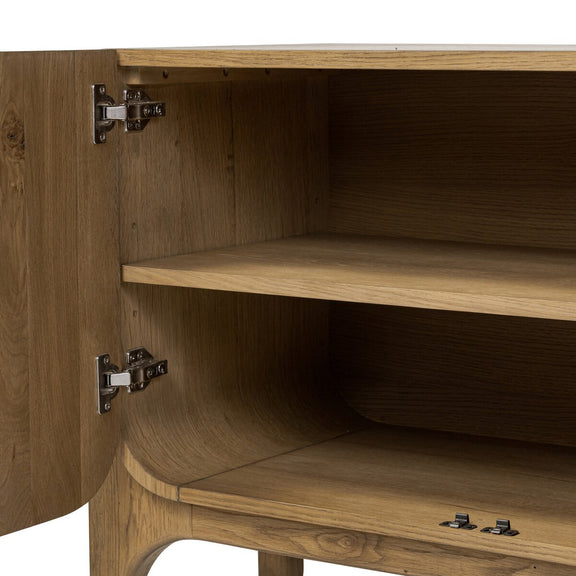 Bloomfield Media Console - Worn Oak Veneer