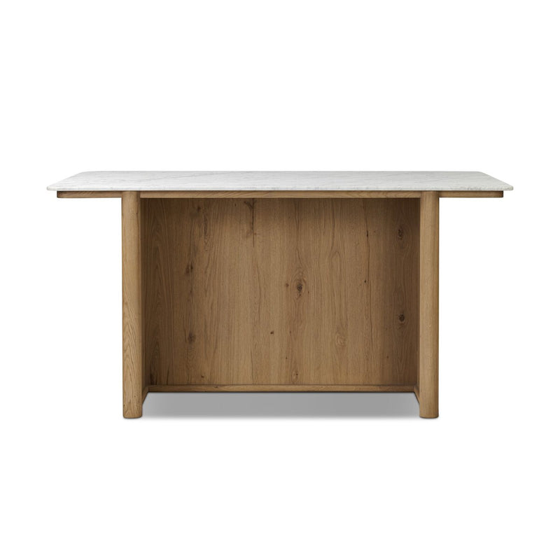 Fatima Kitchen Island - White Carrara Marble