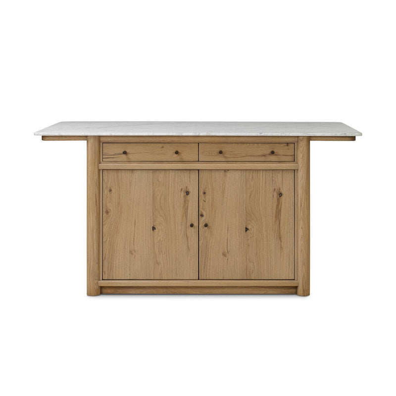Fatima Kitchen Island - White Carrara Marble