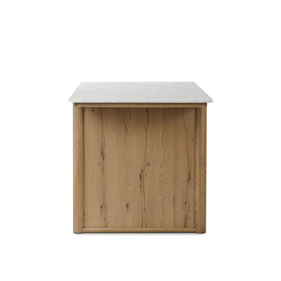 Fatima Kitchen Island - White Carrara Marble