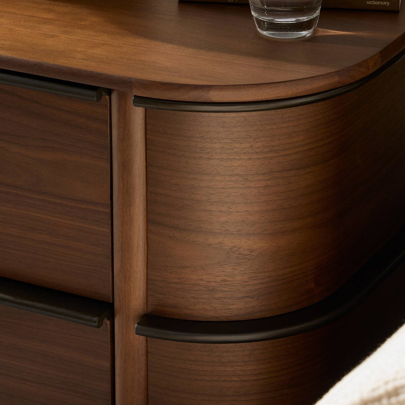 Theo Nightstand - Dark Brown Walnut Veneer