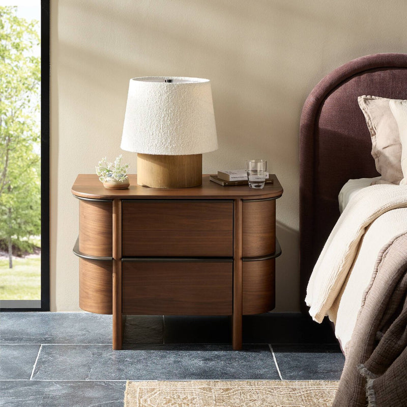 Theo Nightstand - Dark Brown Walnut Veneer