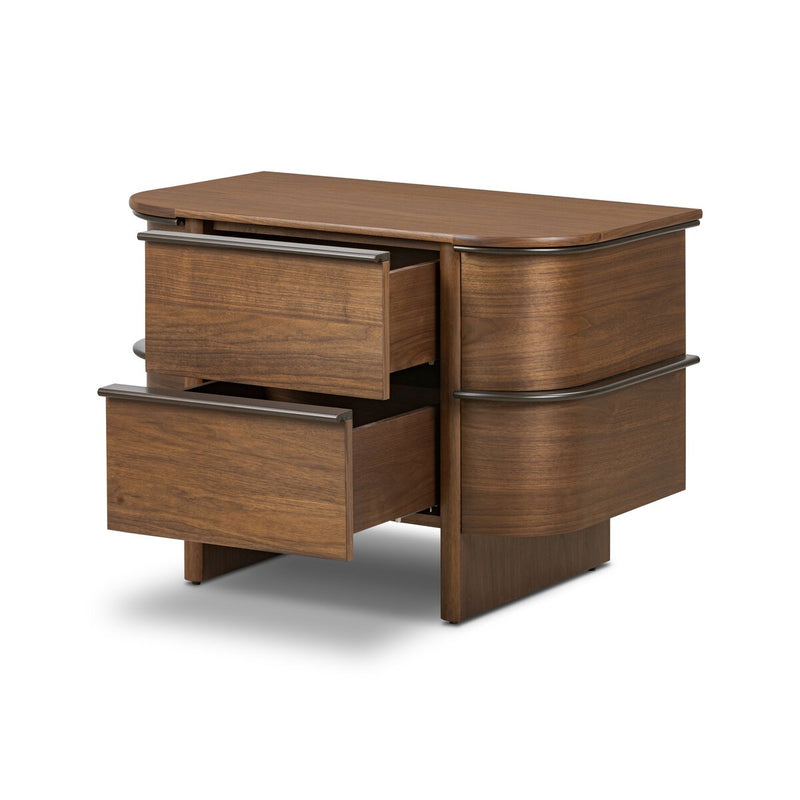 Theo Nightstand - Dark Brown Walnut Veneer