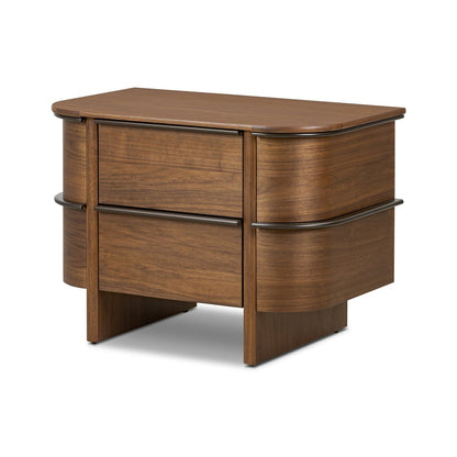Theo Nightstand - Dark Brown Walnut Veneer