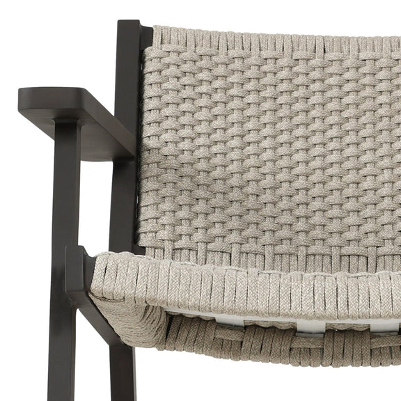 Delano Outdoor Metal Chair - Ivory Rope