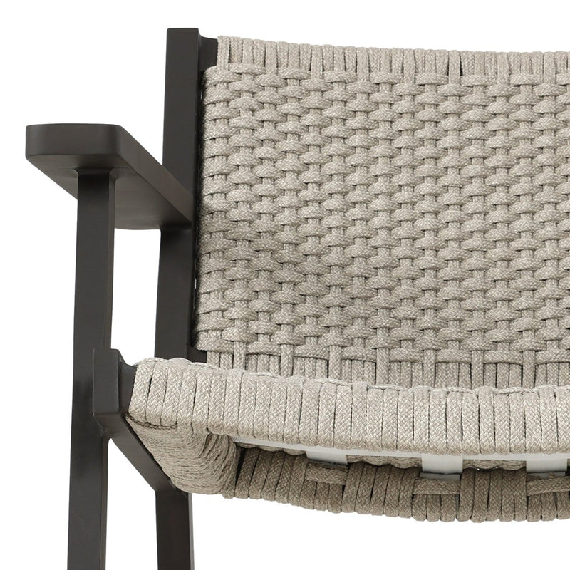 Delano Outdoor Metal Chair - Ivory Rope