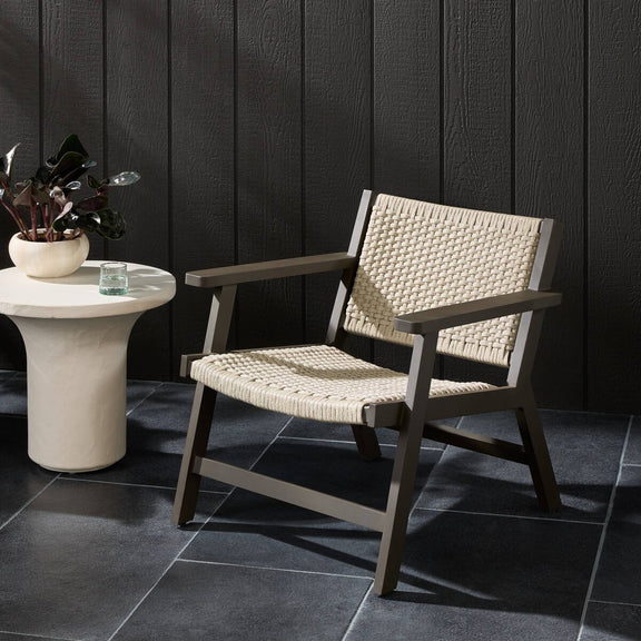 Delano Outdoor Metal Chair - Ivory Rope