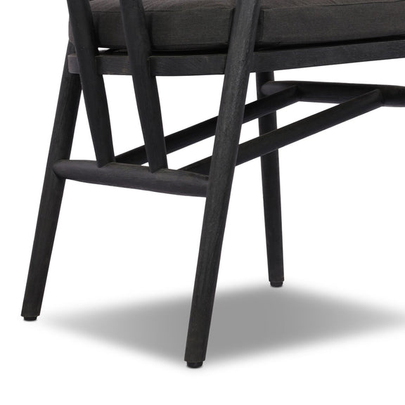 Buxton Outdoor Dining Chair - Stained Black Teak-fsc