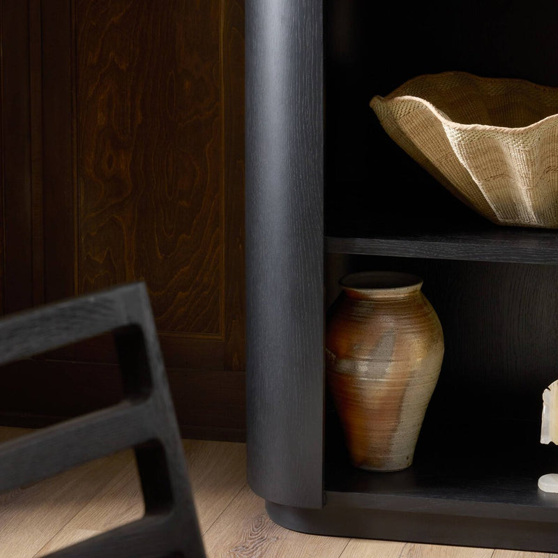 Pilar Bookcase - Charcoal Oak Veneer