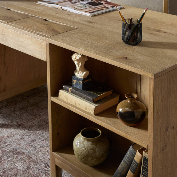 Tula Executive Desk - Worn Oak Veneer