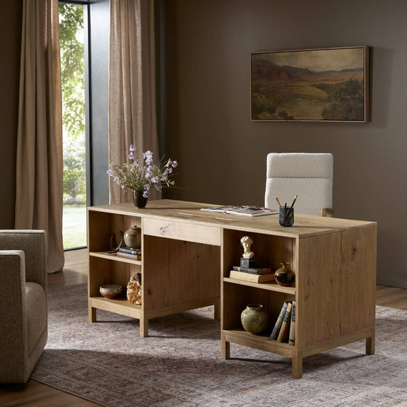 Tula Executive Desk - Worn Oak Veneer