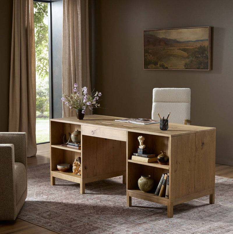 Tula Executive Desk - Worn Oak Veneer
