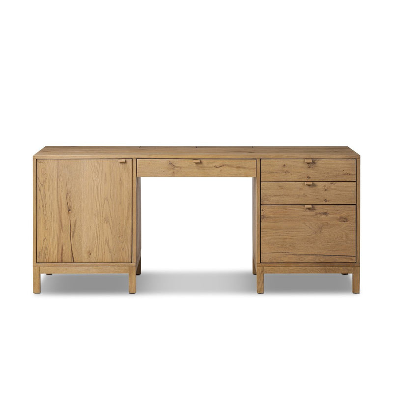 Tula Executive Desk - Worn Oak Veneer