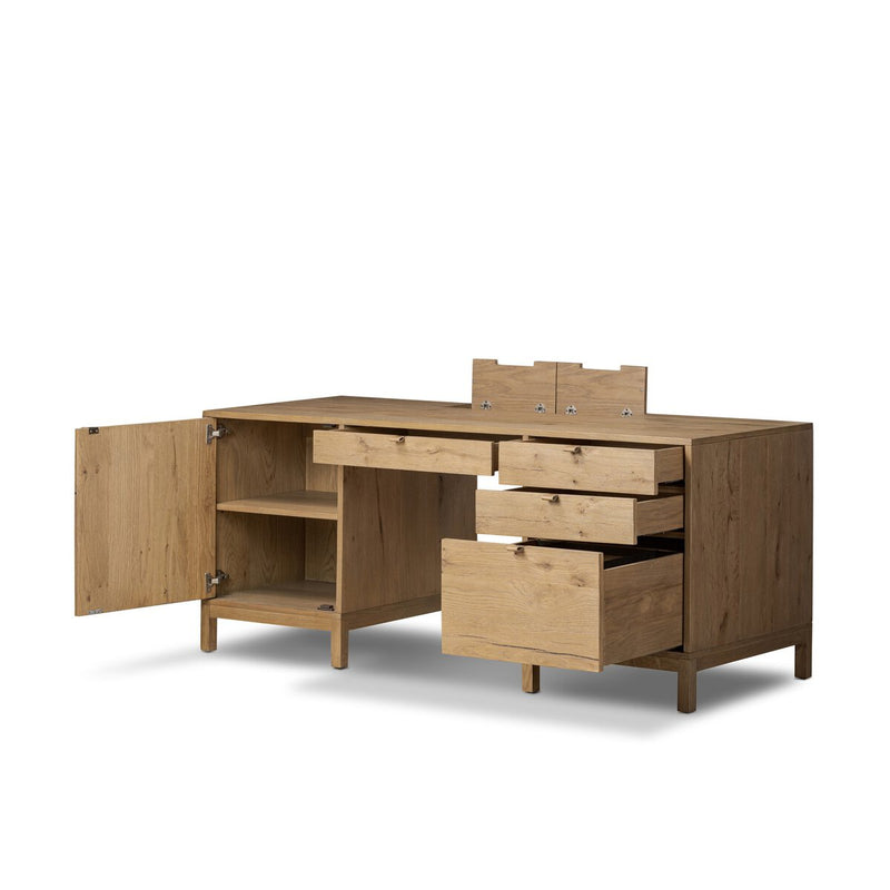 Tula Executive Desk - Worn Oak Veneer