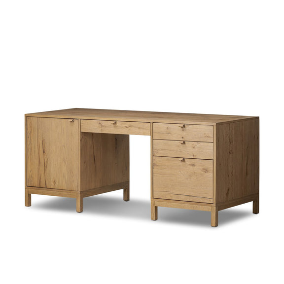 Tula Executive Desk - Worn Oak Veneer