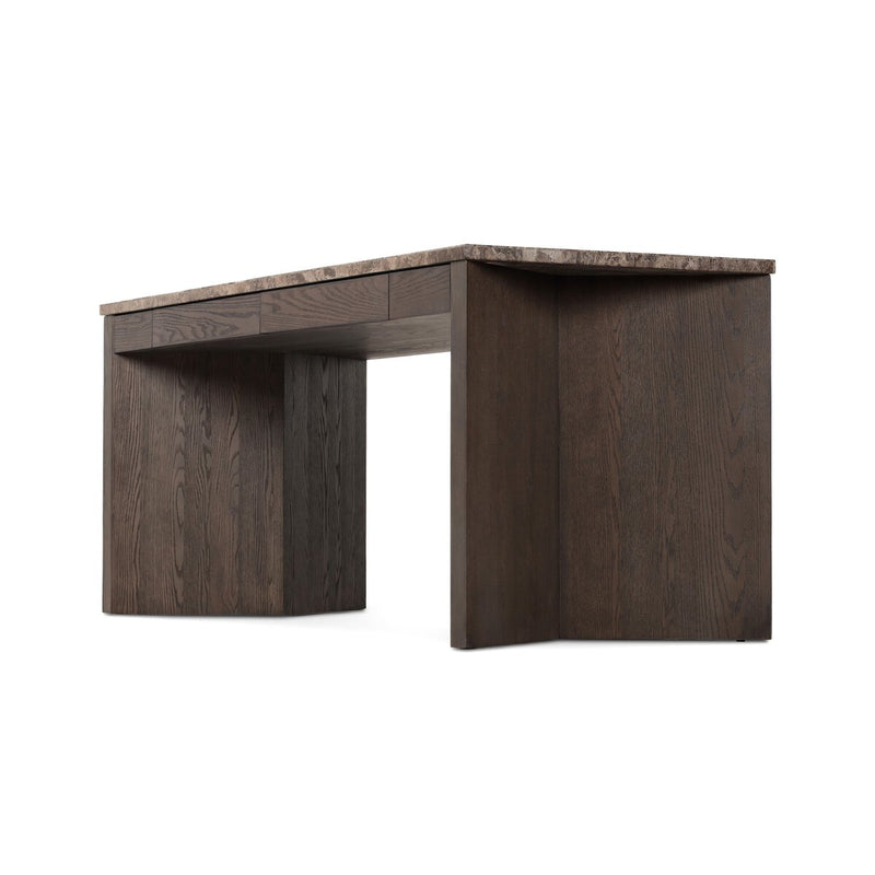 Lawson Desk - Warm Grey Marble