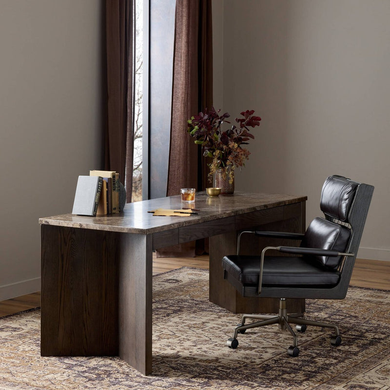Lawson Desk - Warm Grey Marble