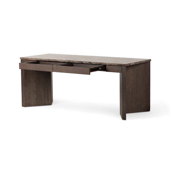Lawson Desk - Warm Grey Marble
