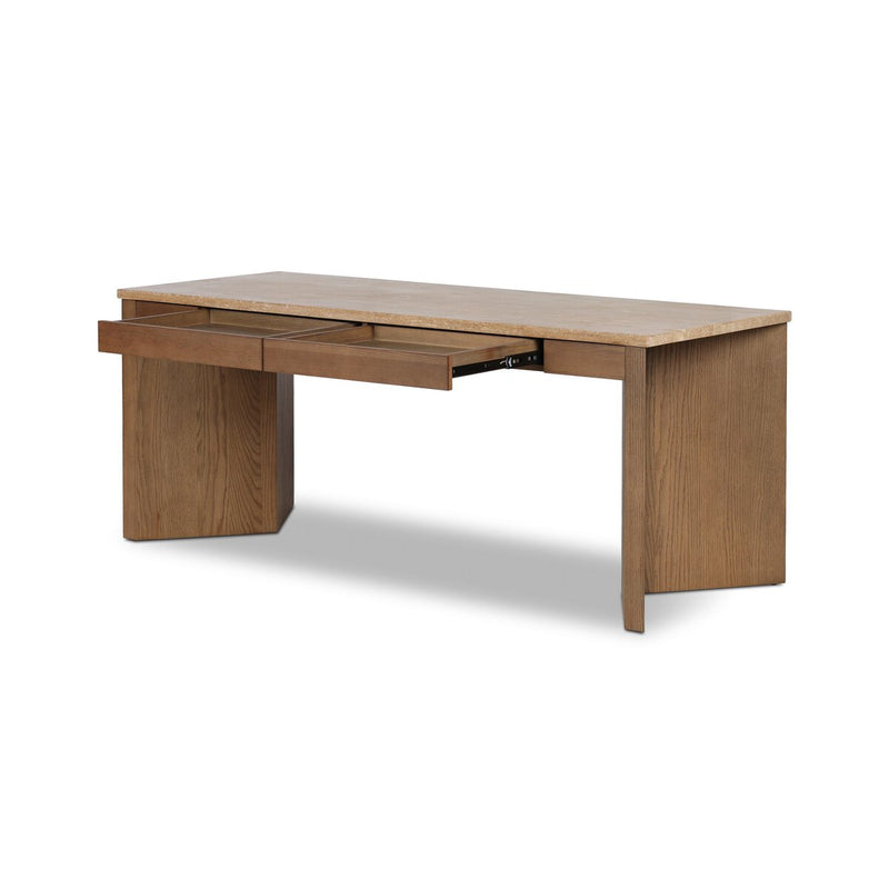 Lawson Desk - Golden Travertine