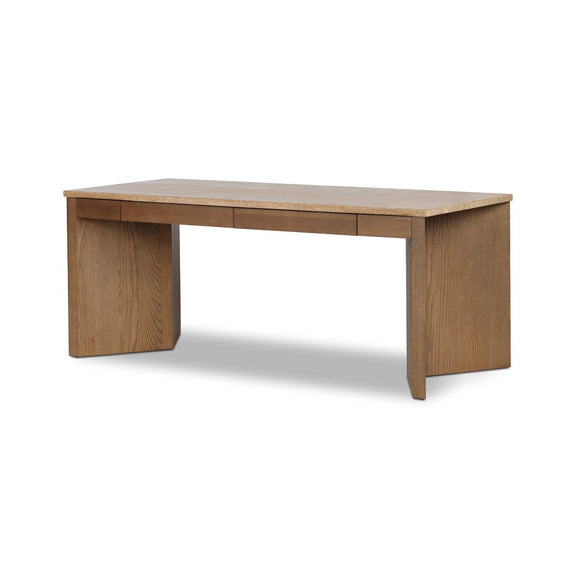 Lawson Desk - Golden Travertine