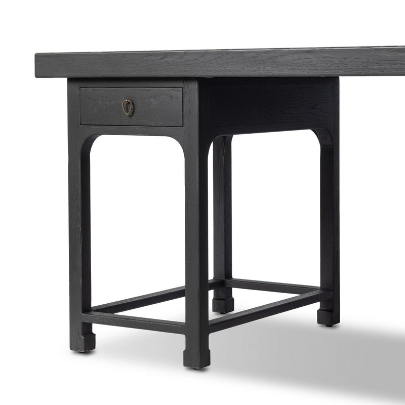 Avedon Desk - Aged Black Oak
