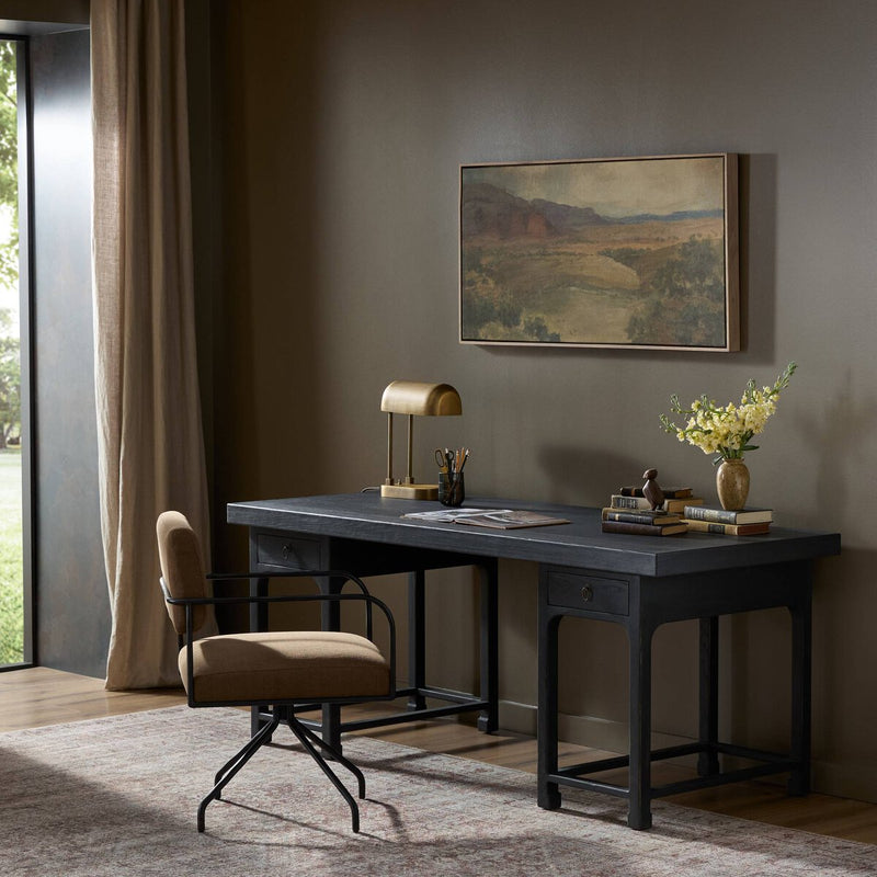 Avedon Desk - Aged Black Oak