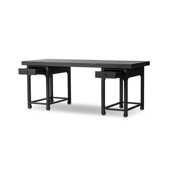 Avedon Desk - Aged Black Oak