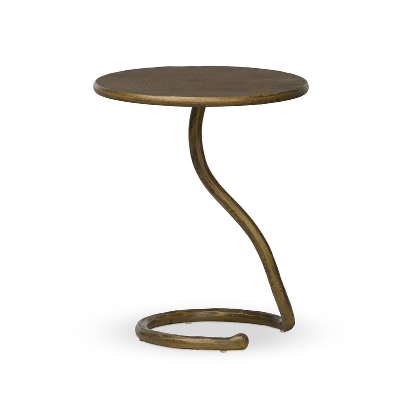 Vera End Table - Hammered Aged Brass