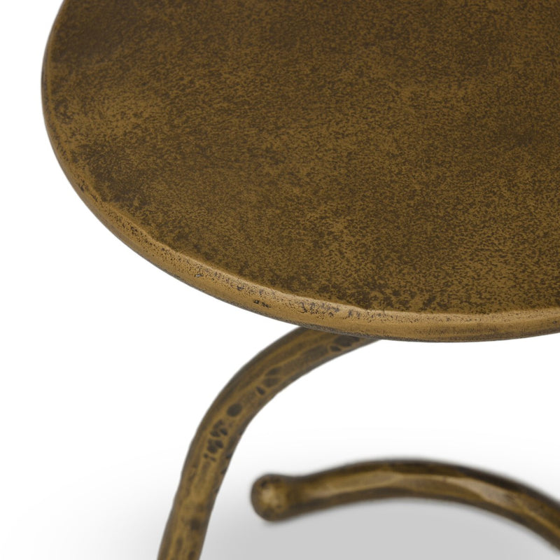 Vera End Table - Hammered Aged Brass
