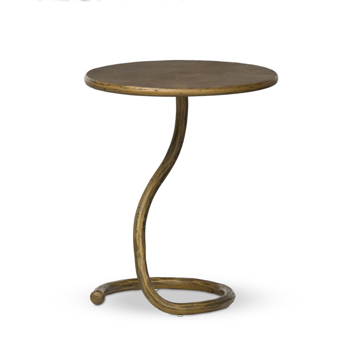 Vera End Table - Hammered Aged Brass