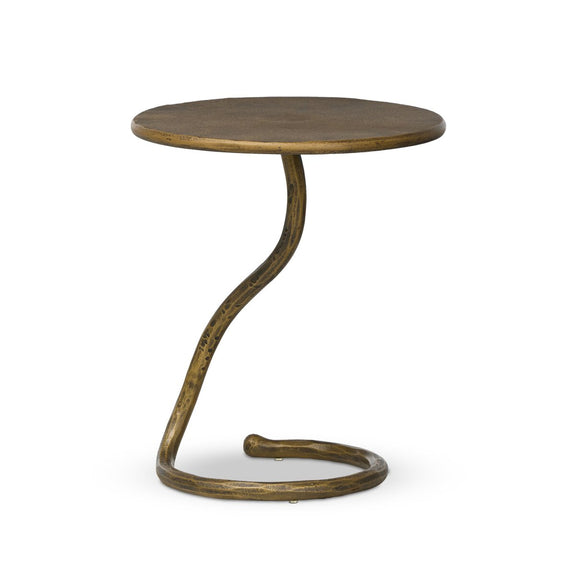 Vera End Table - Hammered Aged Brass