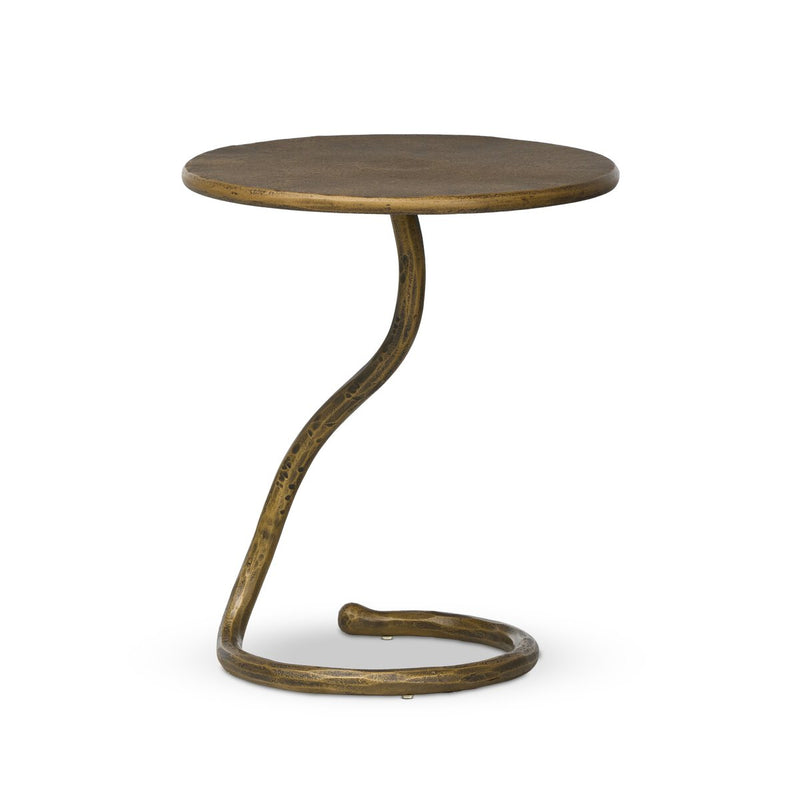 Vera End Table - Hammered Aged Brass
