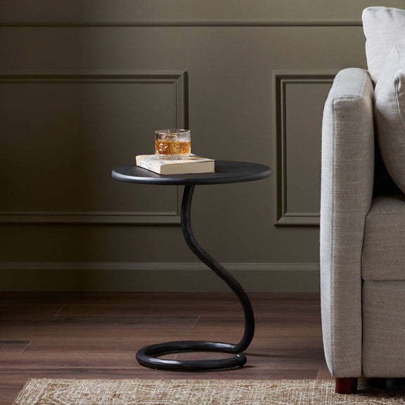 Vera End Table - Hammered Gunmetal