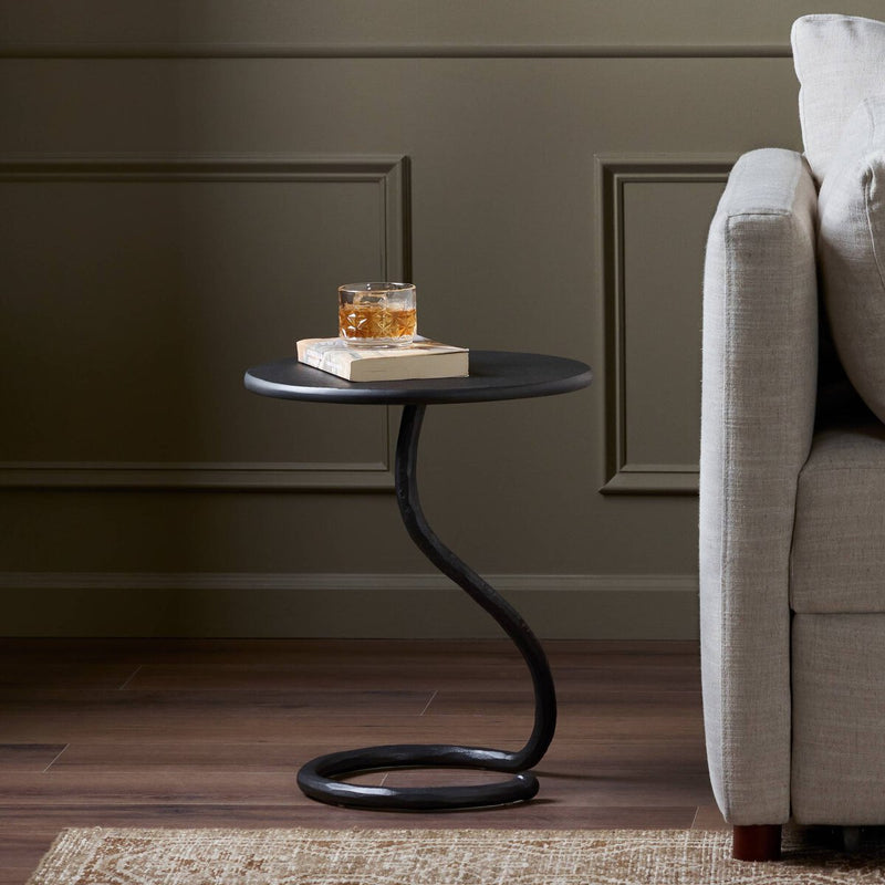 Vera End Table - Hammered Gunmetal