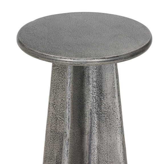 Remo End Table - Raw Antique Nickel