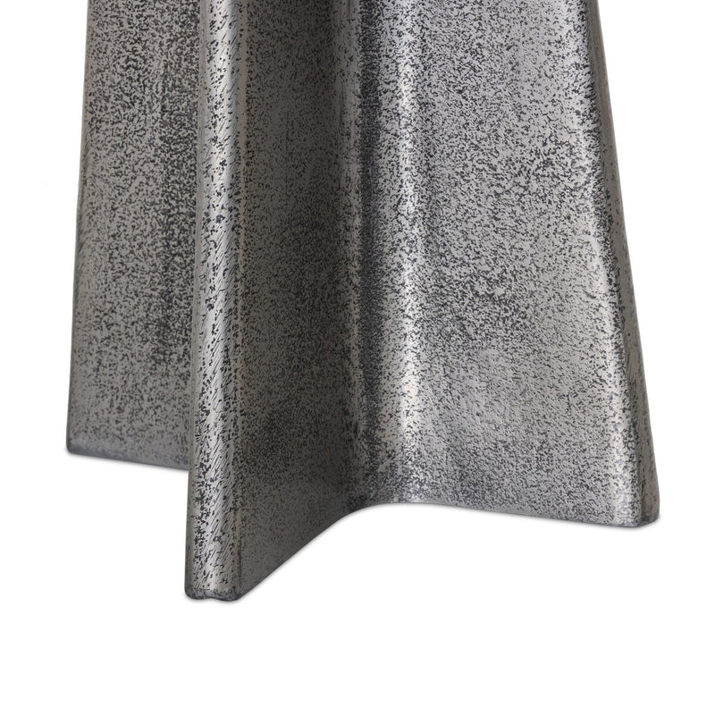 Remo End Table - Raw Antique Nickel