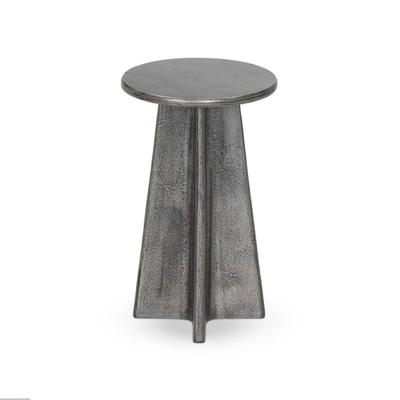 Remo End Table - Raw Antique Nickel