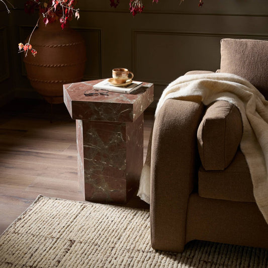 Brando End Table - Smoke And Russet Marble