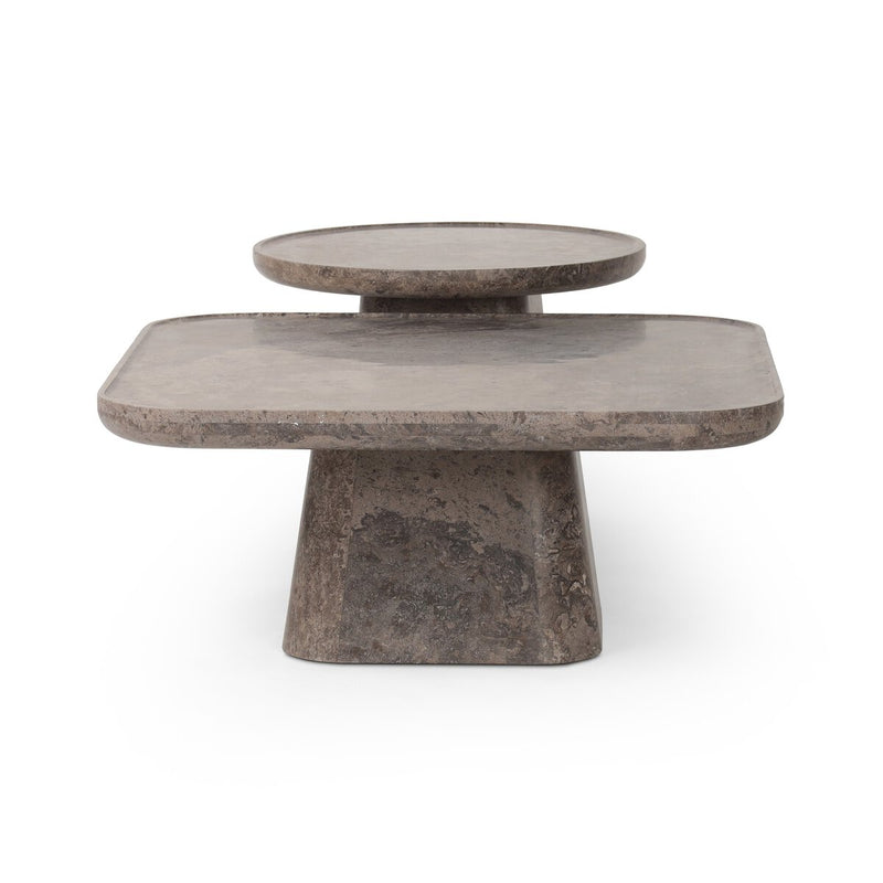 Zane Coffee Table Set - Warm Grey Marble