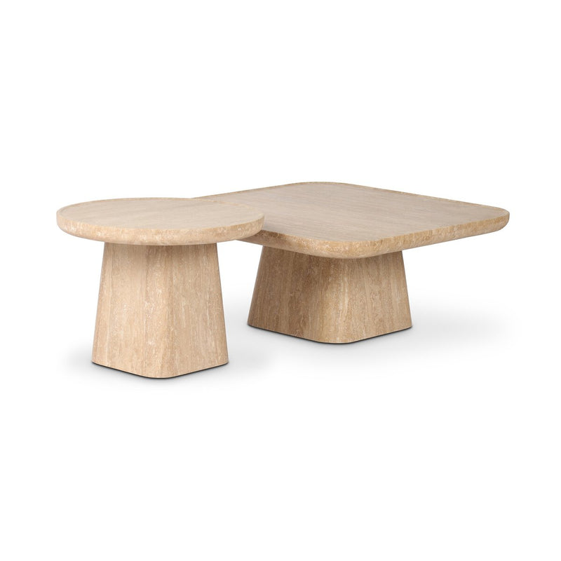 Zane Coffee Table Set - Golden Travertine