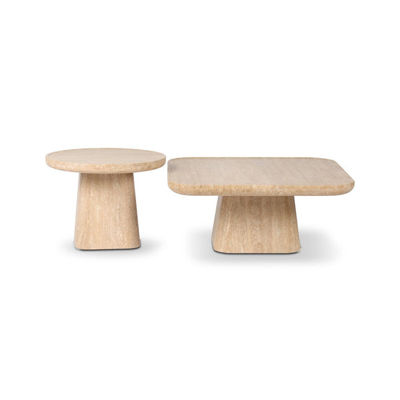 Zane Coffee Table Set - Golden Travertine