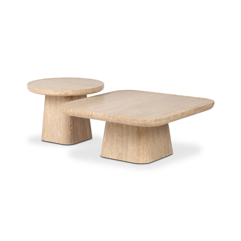 Zane Coffee Table Set - Golden Travertine
