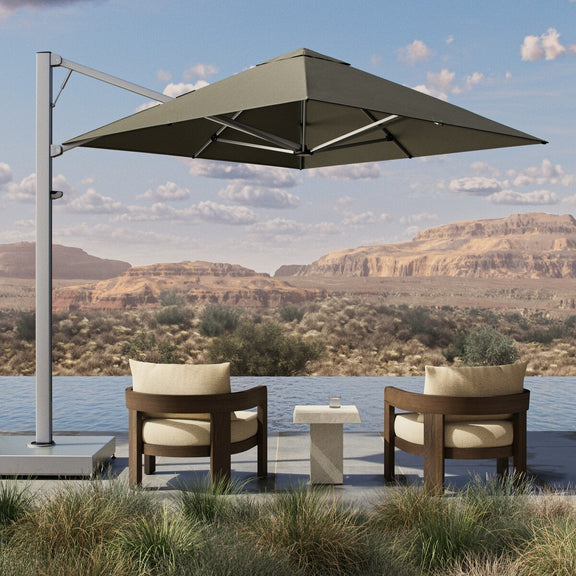 Shadowspec Serenity Outdoor Square Umbrella - Alpine Stone