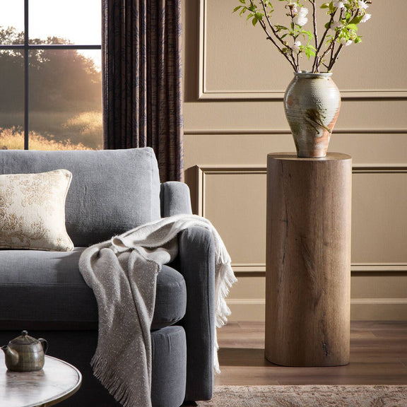Tycho Pedestal - Brown Oak Veneer