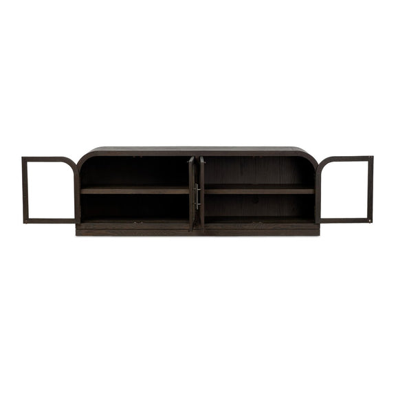Hepburn Media Console - Dark Anthracite Oak Veneer