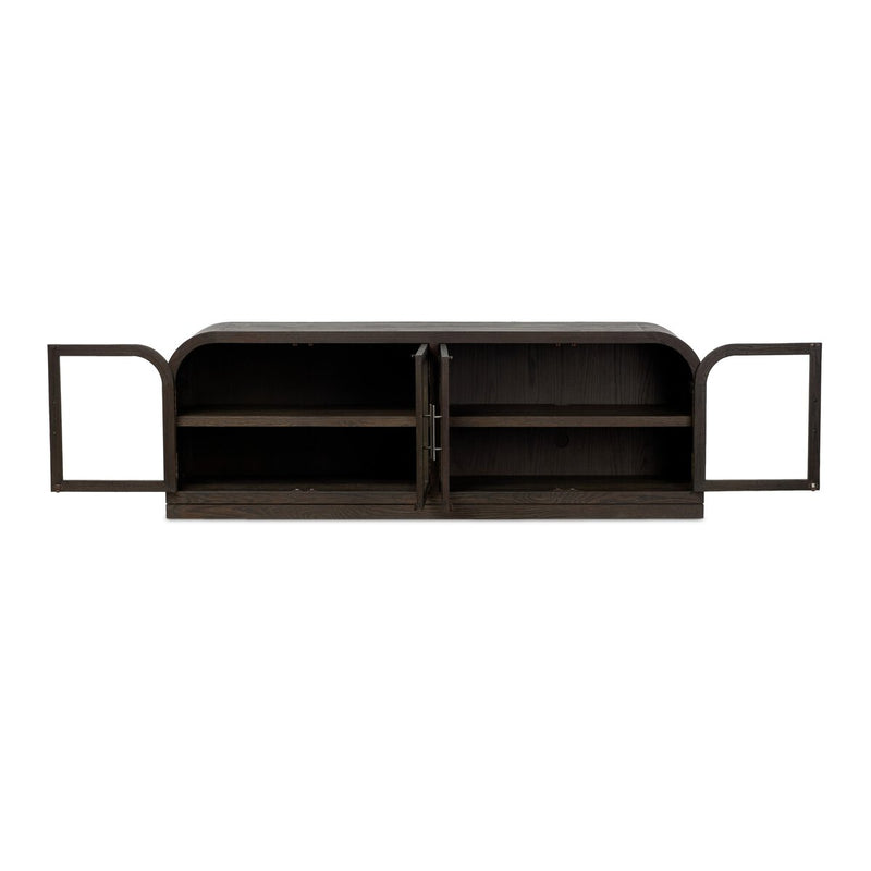 Hepburn Media Console - Dark Anthracite Oak Veneer